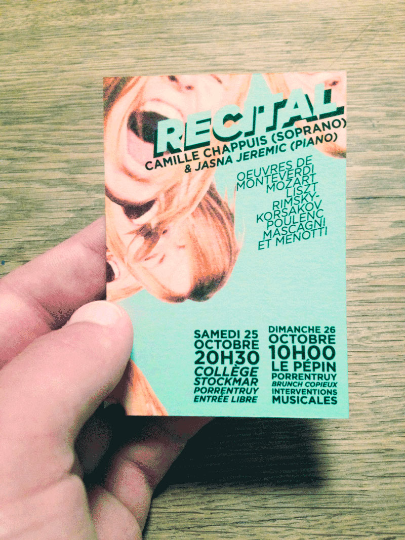 flyer récital concert chant lyrique camille chappuis célestine colbert jasna jeremic graphisme arnaud chappuis